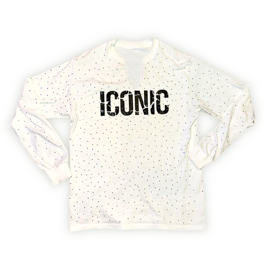ICONIC LONG SLEEVE VNECK (BLING)